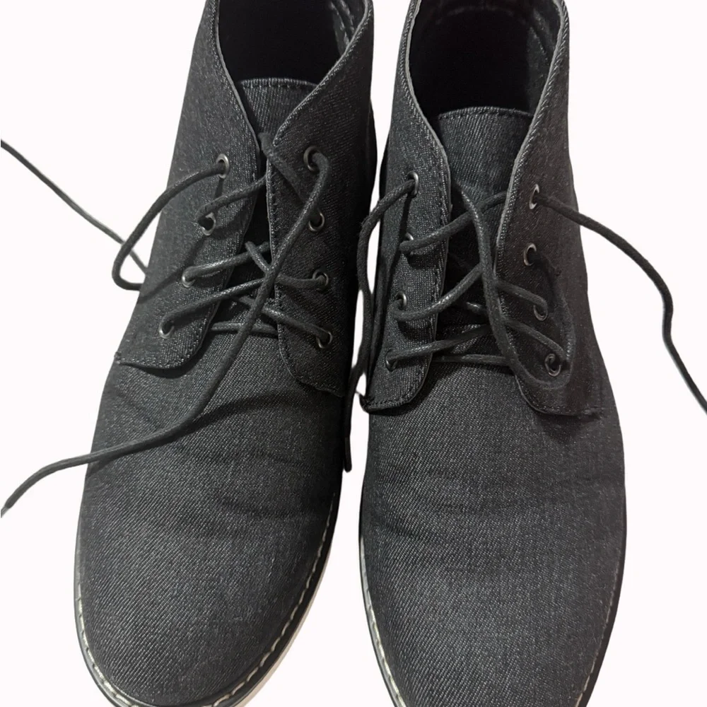 London Fog Black Chukka Boots Mens Size 10.5 Lace Up